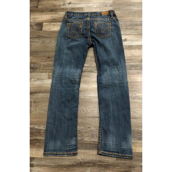 Vigoss Boot Cut Womens Size 33x32 Dark Wash Thick Stitch Blue Jeans - Picture 3 of 10